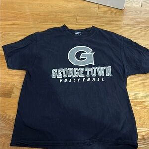 Georgetown Volleyball Navy Blue and Gray T-Shirt